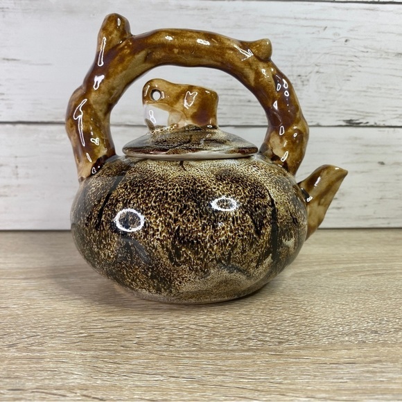 Handmade Hand Painted Ceramic Floral Forest Tree Branch Decorative Teapot - Picture 4 of 16
